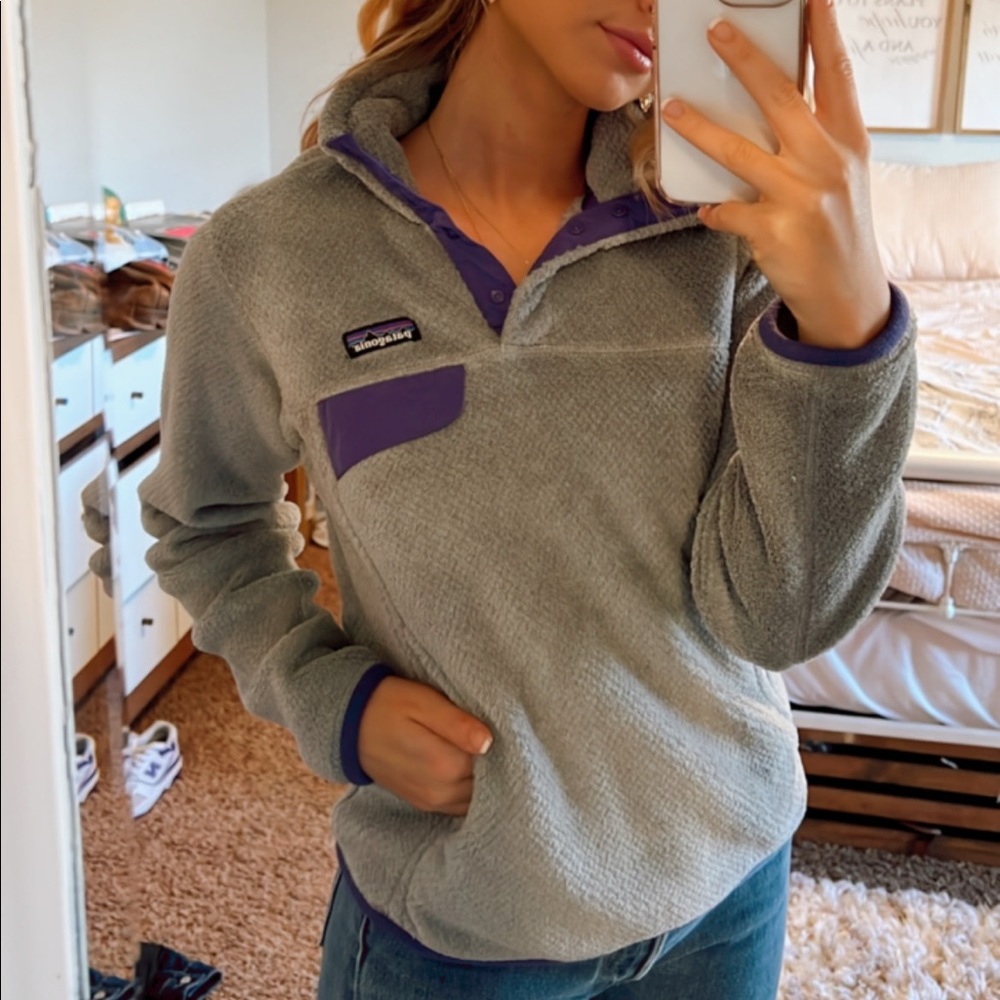 Patagonia Fleece Pullover w Purple Details